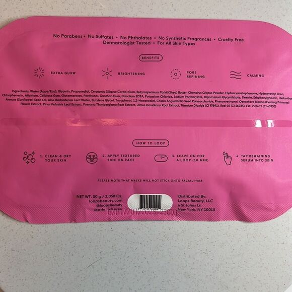 $6🌟 Loops Double Take Hydrogel Glow Face Mask - Picture 4 of 4